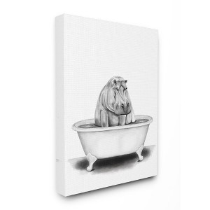 Stupell Industries Hippo In A Tub Funny Animal Bathroom Drawing - 1 of 4