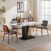 Okak Modern Linen Dining Chairs Set of 2, Comfy Kitchen Chairs with Bentwood Back, Upholstered Side Chairs with Metal Legs Adjustable Foot - 3 of 4