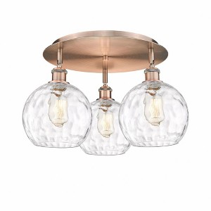 Athens Water Glass - 3 Light Flush Mount In Industrial Style-10.38 Inches Tall and 19.75 Inches Wide - 1 of 1