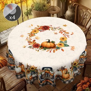 CHIC CRATE Fall Tablecloth Autumn Leaves Fall Printed Wrinkle Resistant Tablecloth, Holiday Table Cover Home Decor - 1 of 4