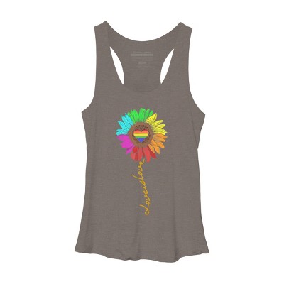Adult Design By Humans Love Is Love Daisy Rainbow Pride By KangThien Racerback Tank Top