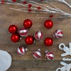 Northlight 12ct Red and Silver 2-Finish Swirl Glass Christmas Ball Ornaments 1.75" (45mm) - 2 of 4