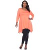 Women's Plus Size 3/4 Sleeve Makayla Tunic Top with Pockets - White Mark - 2 of 3