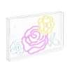 15" x 10.3" Crowd of Roses LED Neon Light, USB Acrylic Box - JONATHAN Y: Indoor Decor, Modern Design - 2 of 4