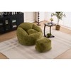 Airsurfer Compact Olive Green Armchair Plush Relaxation Armchair with Ottoman Stylish Furniture for Cozy Living Rooms - 3 of 4