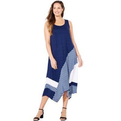 Catherines Women's Plus Size Color Block Dress
