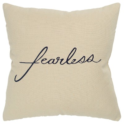 'Fearless' Poly Filled Throw Pillow Black - Rizzy Home