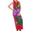 LA LEELA Women's Bikini Beach Wrap Swimwear Cover up Skirt Bathing suit Summer Wraps Sarong Swimsuits for Women One Size Red, Floral - 3 of 4