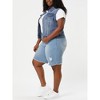 Agnes Orinda Women's Plus Size Trucker Zipper Front Sleeveless Sport Crop Denim Vests - 2 of 4