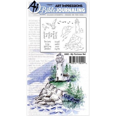 Art Impressions Bible Journaling Watercolor Clear Stamps-My Fortress