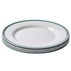 Portmeirion Potter's Brushstroke Dinner Plate, Set of 4, 10.5" Earthenware Stackable Plates with Brushstroke Rim, Ideal Modern Dinnerware - Green - 1 of 4