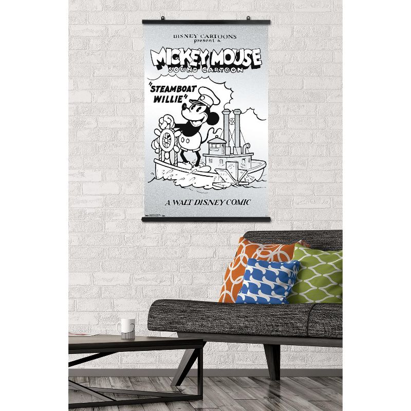 Trends International Disney Mickey Mouse - Black and White Steamboat Willie Unframed Wall Poster Prints, 2 of 6