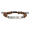 Chisel Stainless Steel Brushed 8mm Tigerwood Beaded Black Nylon 7" to 9" Adjustable ID Bracelet - 4 of 4