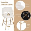 Kumasinova 26" Counter Height Bar Stools Set of 2, 180° Swivel Bar Stools for Kitchen Counter, Modern Upholstered Dining Chairs with Golden Iron Legs - 3 of 4