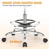 KERDOM Drafting Chair with Backrest  Adjustable Foot Rest Rolling Stool with Wheels, Sliver - 3 of 4