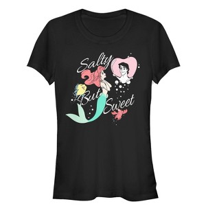 Juniors Womens The Little Mermaid Salty and Sweet T-Shirt - 1 of 3