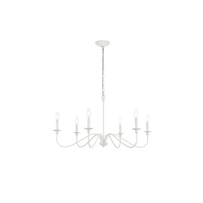 Elegant Lighting Rohan 30 inch chandelier in White