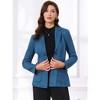 INSPIRE CHIC Women's Faux Suede Belted Lapel Single Breasted Work Outwear Blazer - 2 of 4