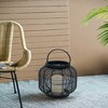 AZL1 Life Concept Decorative Lantern with Rattan Woven Candle Design Timer Function for Living Room Entryway Bedroom, Black, 16"*12"*12" - 4 of 4