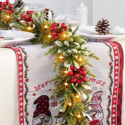 MOEPISY 6.5FT Prelit Christmas Garland with Lights