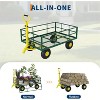 Steel Garden Wheelbarrow - Convertible Wheelbarrow, Foldable Sides, Quick-Release Hinges, Heavy Duty, Corrosion-Resistant Frame - 3 of 4