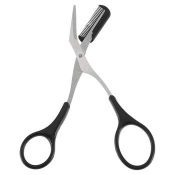 Eyebrow Scissors and Eyebrow Brush by - Eyelash Extensions Shaping Curved Craft Stainless Steel Scissors for Your Beauty
