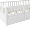 PAGED Bed Frame Floor Wooden Bed Frame with High Fenced Design, Box Spring Required, Easy Assembly - 3 of 4