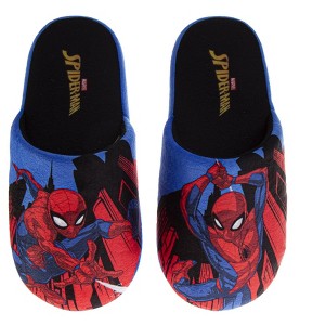 Marvel Spiderman Slippers for Kids The Amazing Spidey House Shoes Indoor Cozy Plush Slippers Size Little Kid/ Big Kid - 1 of 1