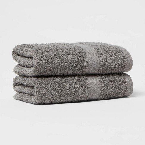 Room Essentials Standard Grey Washcloths 12 x 12 12 Count (2 Pack)