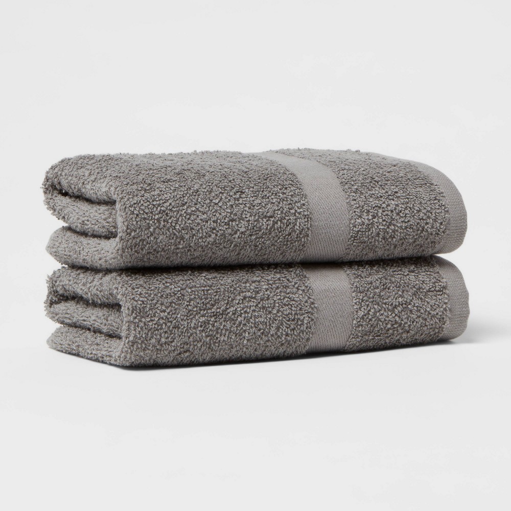 2pk Hand Towel Set Dark Gray - Room Essentials