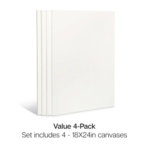 KINGART Stretched Canvas 18" x 24", 4-Pack - 1 of 4
