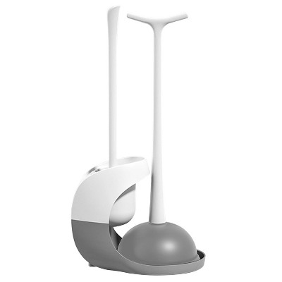NewHome"Toilet Plunger and Brush Combo Set with Ventilated Holder & Caddy Stand – 2-in-1 Bathroom Cleaner"GREY