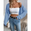 Coolmee Women's Cropped Cardigan Sweaters Long Sleeve Bolero Shrug Open Front Cardigans Orchid M - 4 of 4