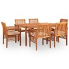 vidaXL Outdoor Dining Set Brown frame, cream cushions Solid Acacia Wood - 2 of 4