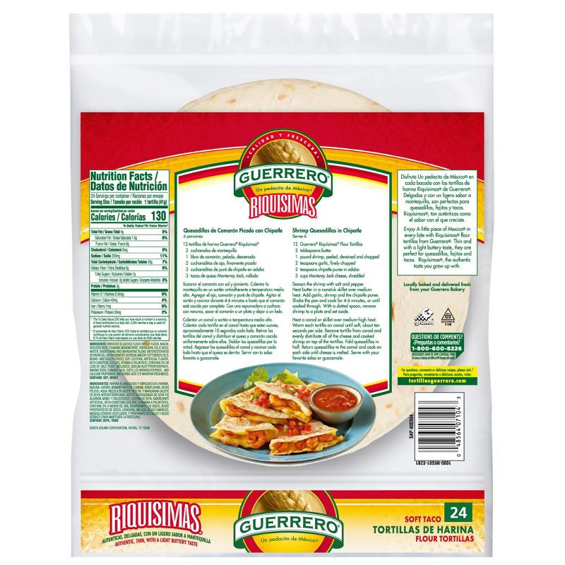 Guerrero Riquisimas Soft Taco Flour Tortillas - 24ct/35oz, 3 of 11