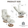 Chenille Recliner Chair with Ottoman, Massage & Heat, 360° Swivel, Adjustable Backrest, Remote Control, for Living Room or Office-Cuddlewood - 4 of 4