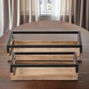 HomeRoots Set of Two Brown Wood Indoor Outdoor Tray With Handles - 2 of 4
