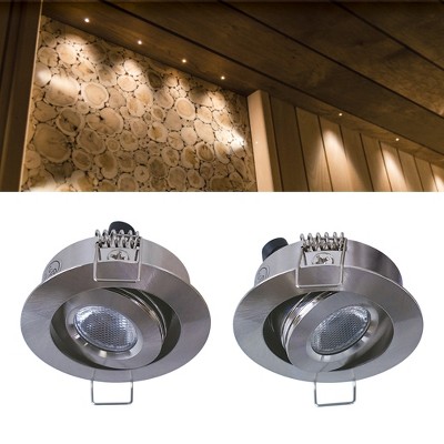Slim Profile 2'' Brushed Steel LED Recessed Puck Light