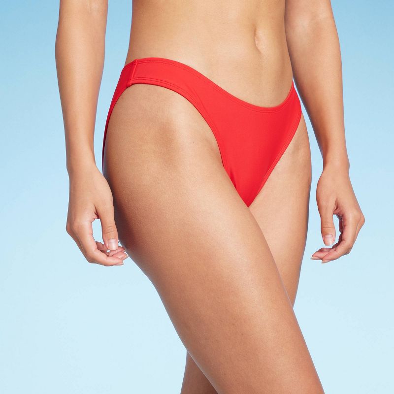 Women's Scoop Front Low-Rise High Leg Cheeky Bikini Bottom - Wild Fable™, 1 of 7