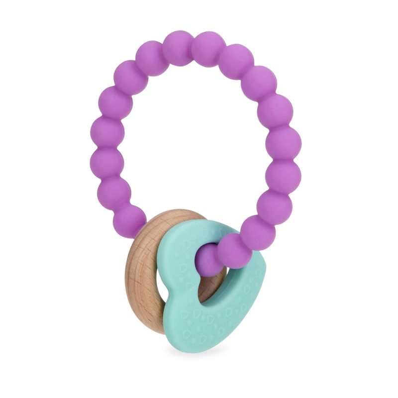 Nuby Silicone and Wood Teething Bracelet - Purple, 2 of 3