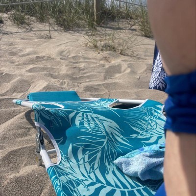 Recycled Fabric Outdoor Portable Beach Lounger Palm Turquoise Sun Squad Foldable Weather resistant With Head Pillow Target