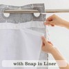 Farmhouse shower curtain with snap - in liner, no hooks needed, boho fabric with tassels, grey, 71x74inch. - 3 of 4