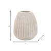 Wood Decorative Vase - Handcrafted Textured Design - Rustic Casual Home Accent for Living Room, Bedroom & Office - 9" White - 2 of 4