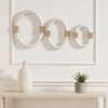 Oval Ring Wall Sculpture for Home Decor - Modern Wall Decor Hanging for Hallway or Entryway - Artistic Wall Accent in Any Room - Set of 3, 14", White - 3 of 4