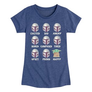 Girls' - The Mandalorian - Mandalorian Moods Fitted Short Sleeve Graphic T-Shirt - 1 of 4