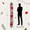 6 Ft Pre-Lit Christmas Garland, 20 LED Lights Christmas Garland for Mantle Staircase Table, Artificial Xmas Indoor Outdoor Decoration, Red Flower - 2 of 4