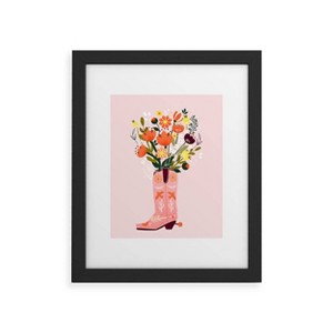 Deny Designs Showmemars Pink Cowboy Boot and Wild Flowers Art Print - 1 of 4