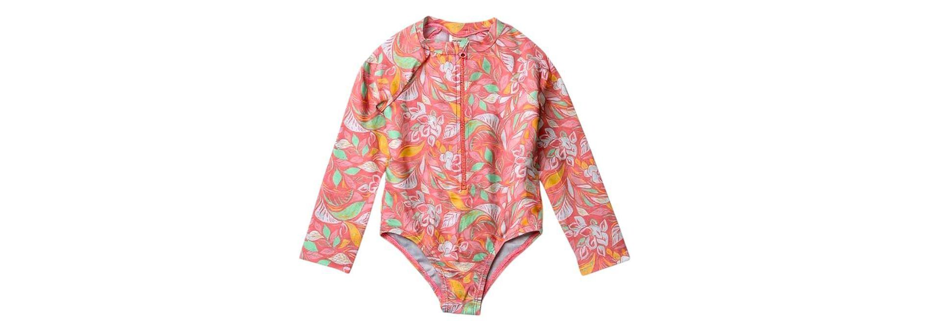 OSHKOSH B'GOSH Toddlers and Baby Girls' One Piece Swimsuit Rashguard, Coral, 3T