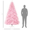 7' Artificial Pink Christmas Trees, with Auto Open, Steel Base, Wide Shape for Indoor Xmas Decoration - 3 of 4