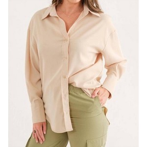 Women's Woven Ovsz Blouse - Tea & Cup - 1 of 2